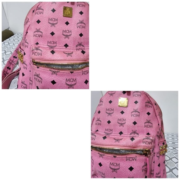 SOLD**Authentic MCM Visetos Side Studs Stark Backpack Pink - Picture 7 of 16